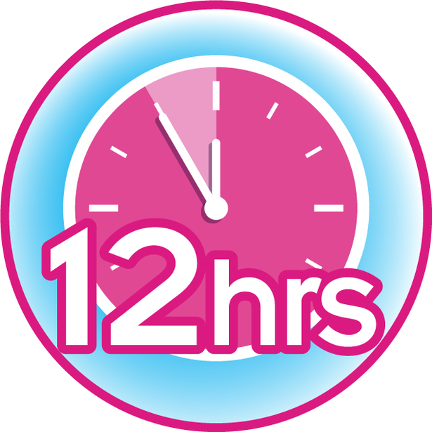 icono de un reloj indicando 12 horas - Saba